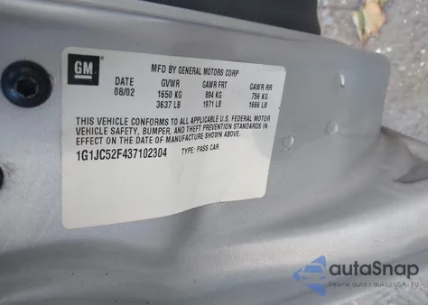 2003 Chevrolet Cavalier from USA, damaged, VIN 1G1JC52F437102304